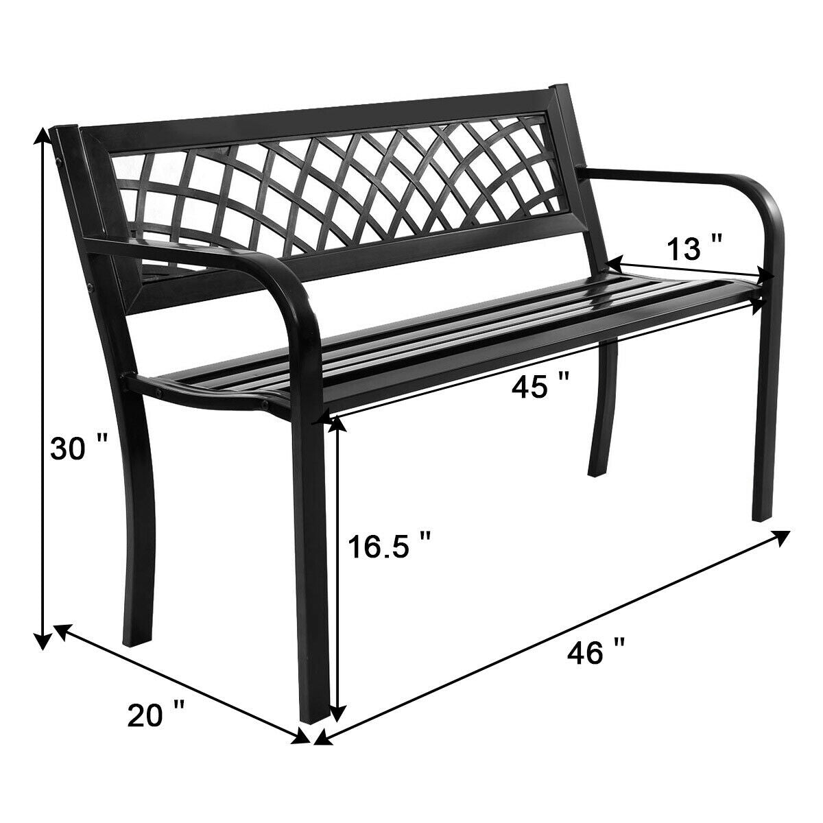 Outdoor Bench Deck, Steel Frame, Black Outdoor Benches at Gallery Canada