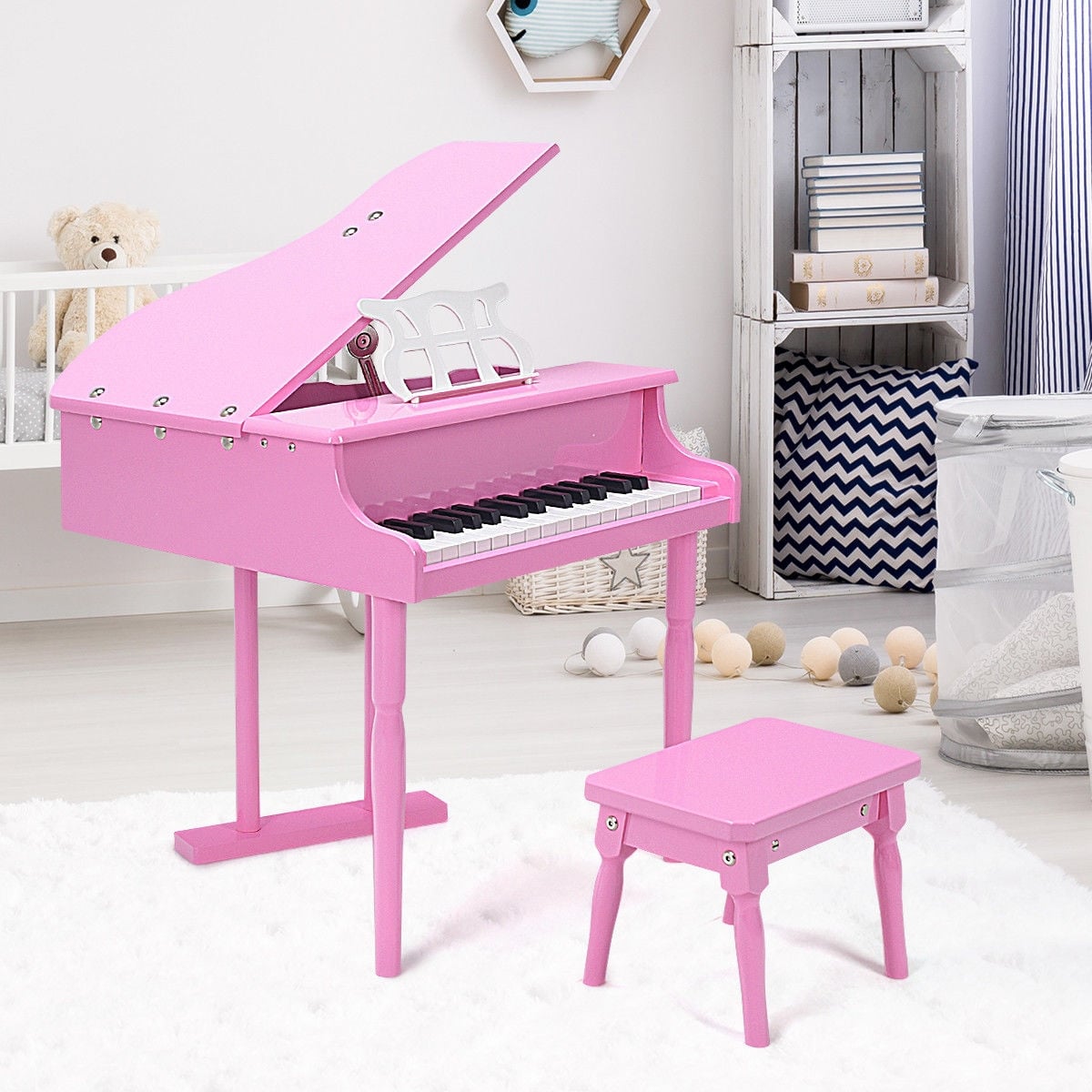 30-Key Children Mini Grand Piano With Bench, Pink Musical Toys at Gallery Canada