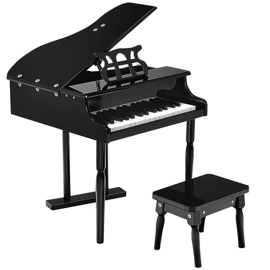30-Key Children Mini Grand Piano With Bench, Black Musical Toys Black at Gallery Canada