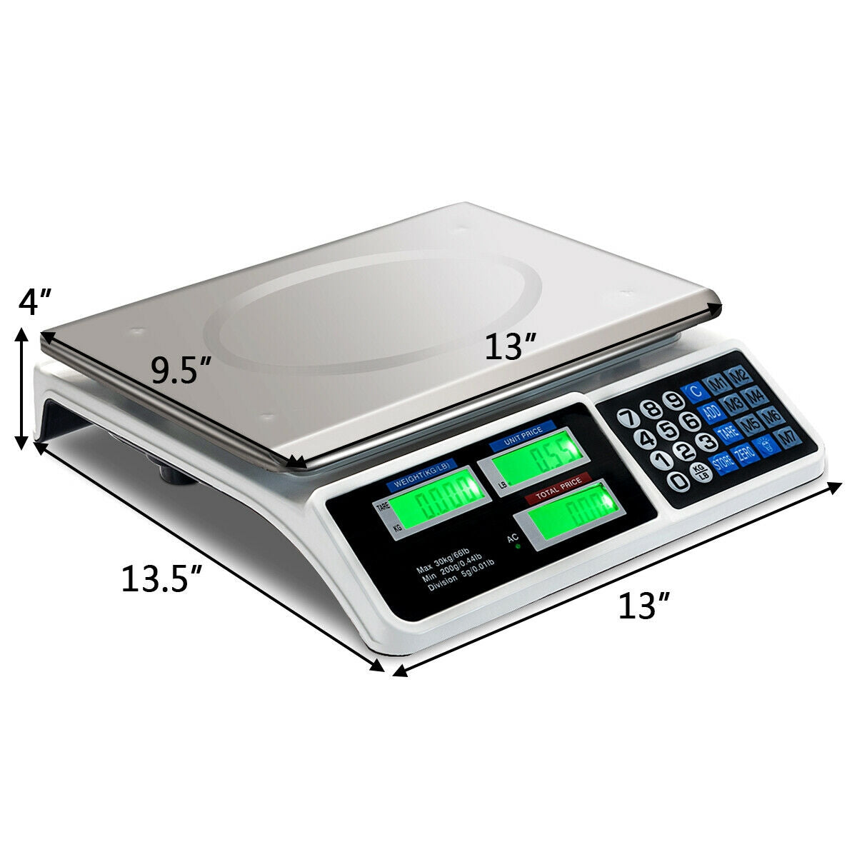 Electronic Price Computing Scale, 66 lbs, LCD Screen Display, Silver Kitchen Tools at Gallery Canada