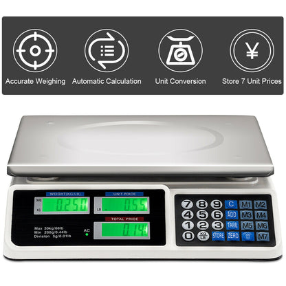 Electronic Price Computing Scale, 66 lbs, LCD Screen Display, Silver Kitchen Tools at Gallery Canada