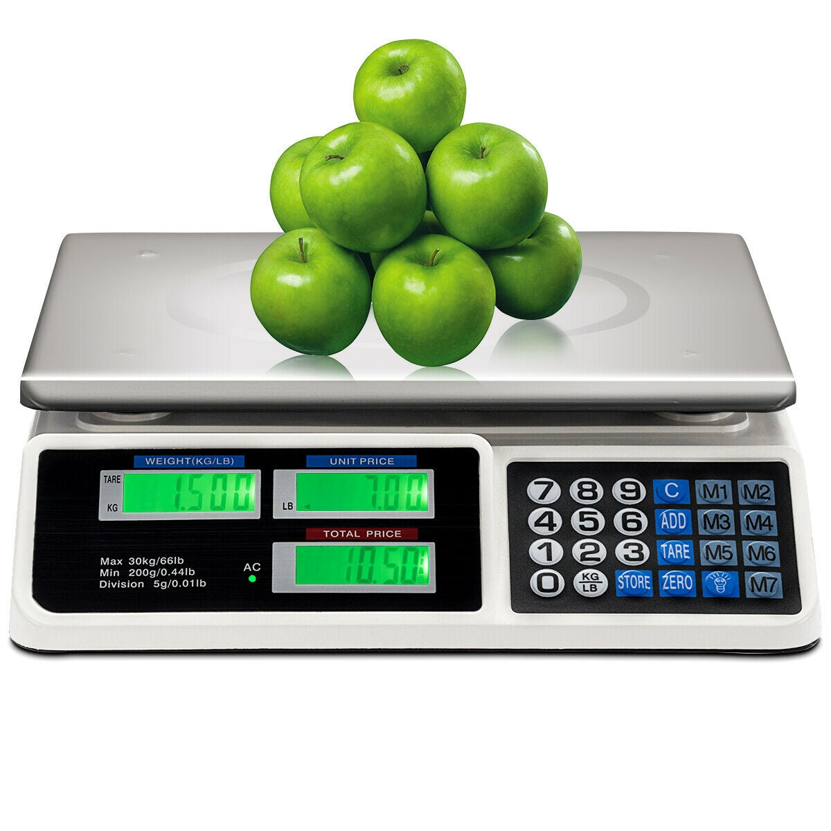 Electronic Price Computing Scale, 66 lbs, LCD Screen Display, Silver Kitchen Tools at Gallery Canada