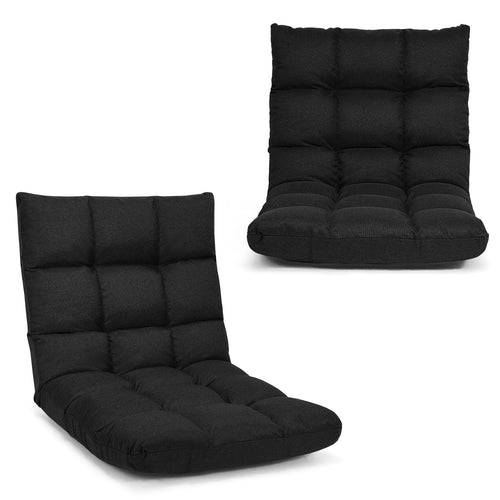 14-Position Adjustable Folding Gaming Sofa, Black