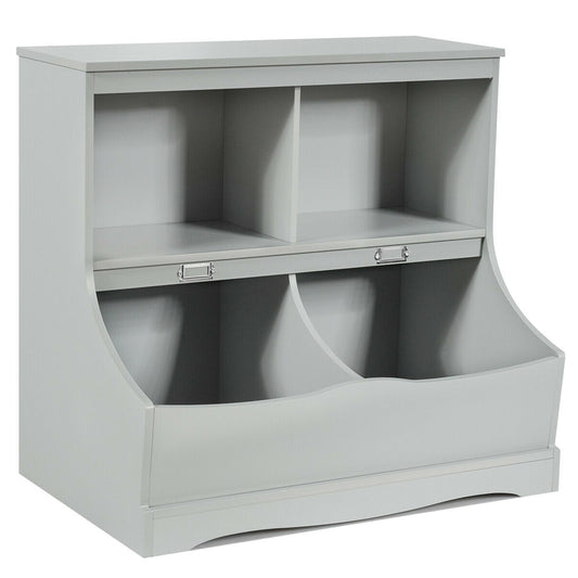3-Tier Kids Bookcase Storage Organizer, Gray Kids Storage Gray at Gallery Canada