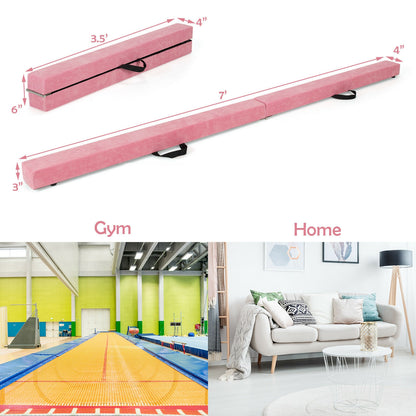 7 Feet Folding Portable Floor Balance Beam, Pink Toy Sports at Gallery Canada
