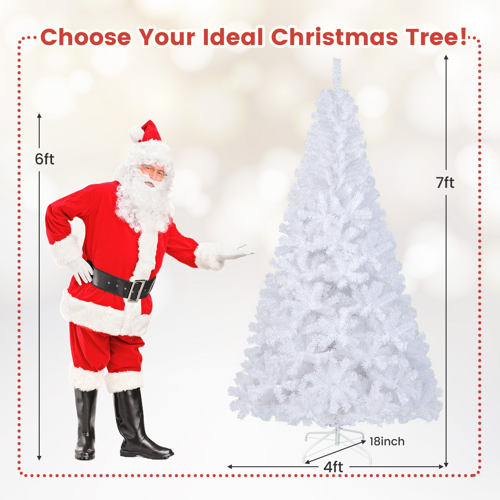 7 ft Christmas Tree, Solid Metal Stand, White Christmas Tree at Gallery Canada