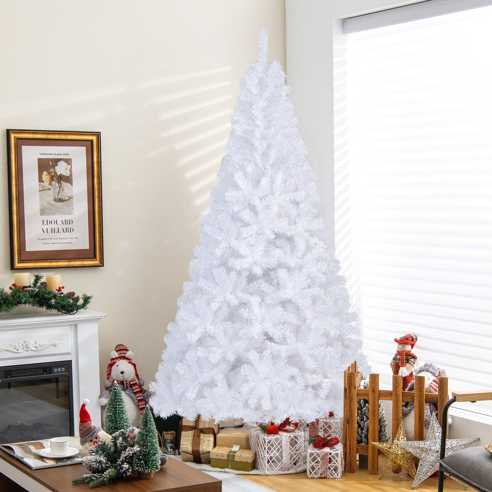 7 ft Christmas Tree, Solid Metal Stand, White Christmas Tree at Gallery Canada