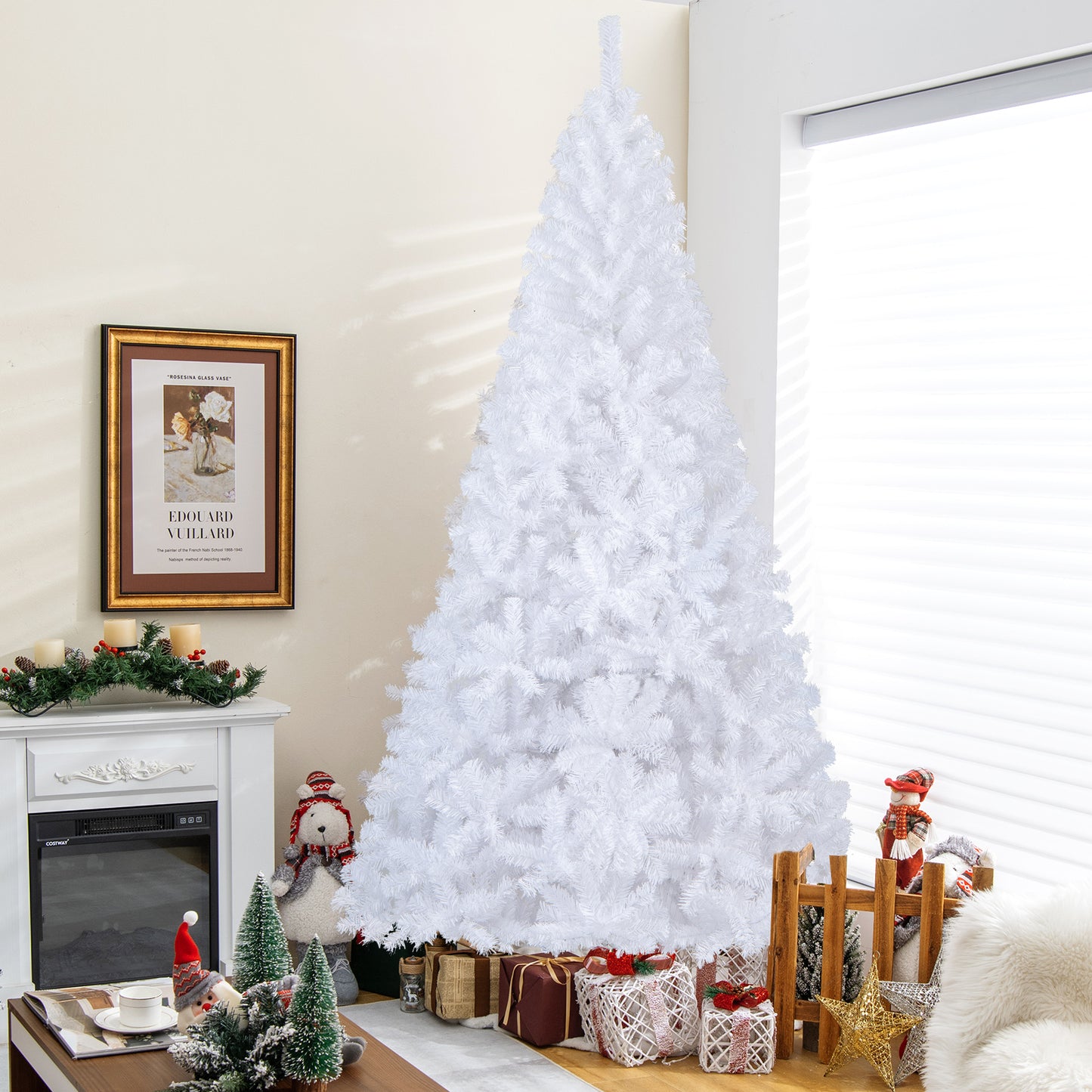 8 ft Christmas Tree, Solid Metal Stand, White Christmas Tree at Gallery Canada