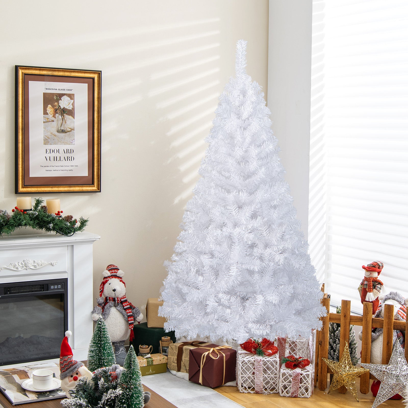 6 ft Christmas Tree, Solid Metal Stand, White Christmas Tree at Gallery Canada