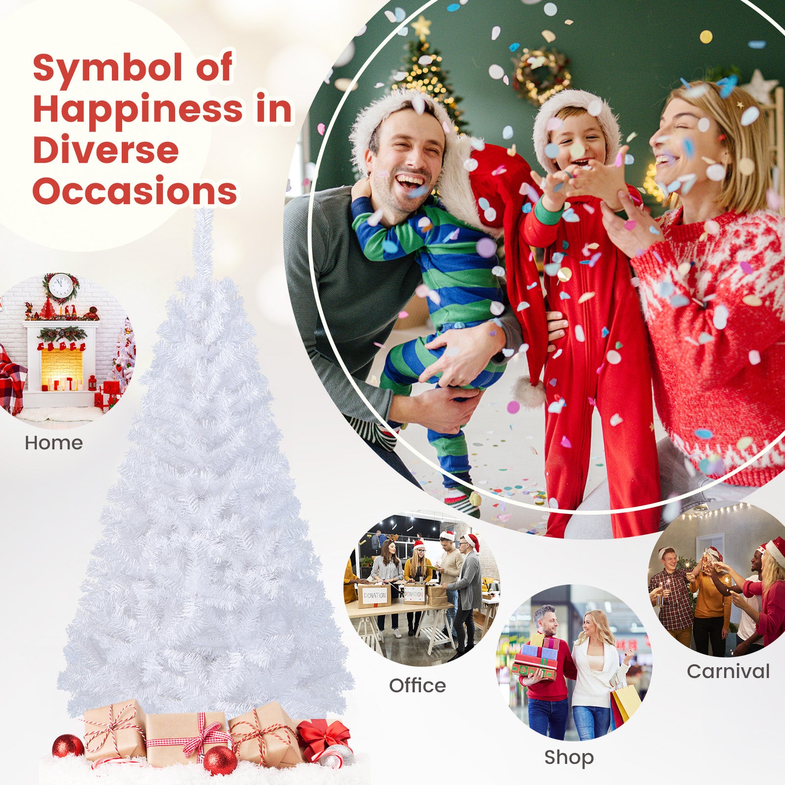 6 ft Christmas Tree, Solid Metal Stand, White Christmas Tree at Gallery Canada