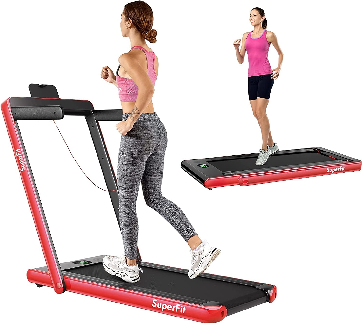 2.25HP 2 In 1 Folding Treadmill, Red Treadmills at Gallery Canada