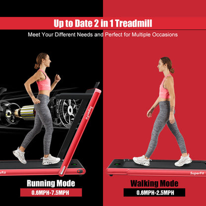 2.25HP 2 In 1 Folding Treadmill, Red Treadmills at Gallery Canada