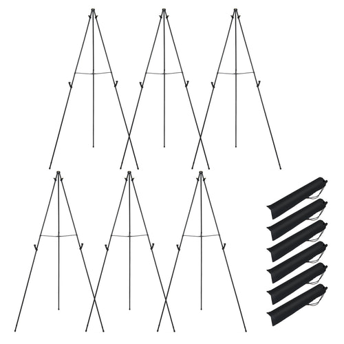 166 CM Metal Easel Stand Set, 6-Pack, Black