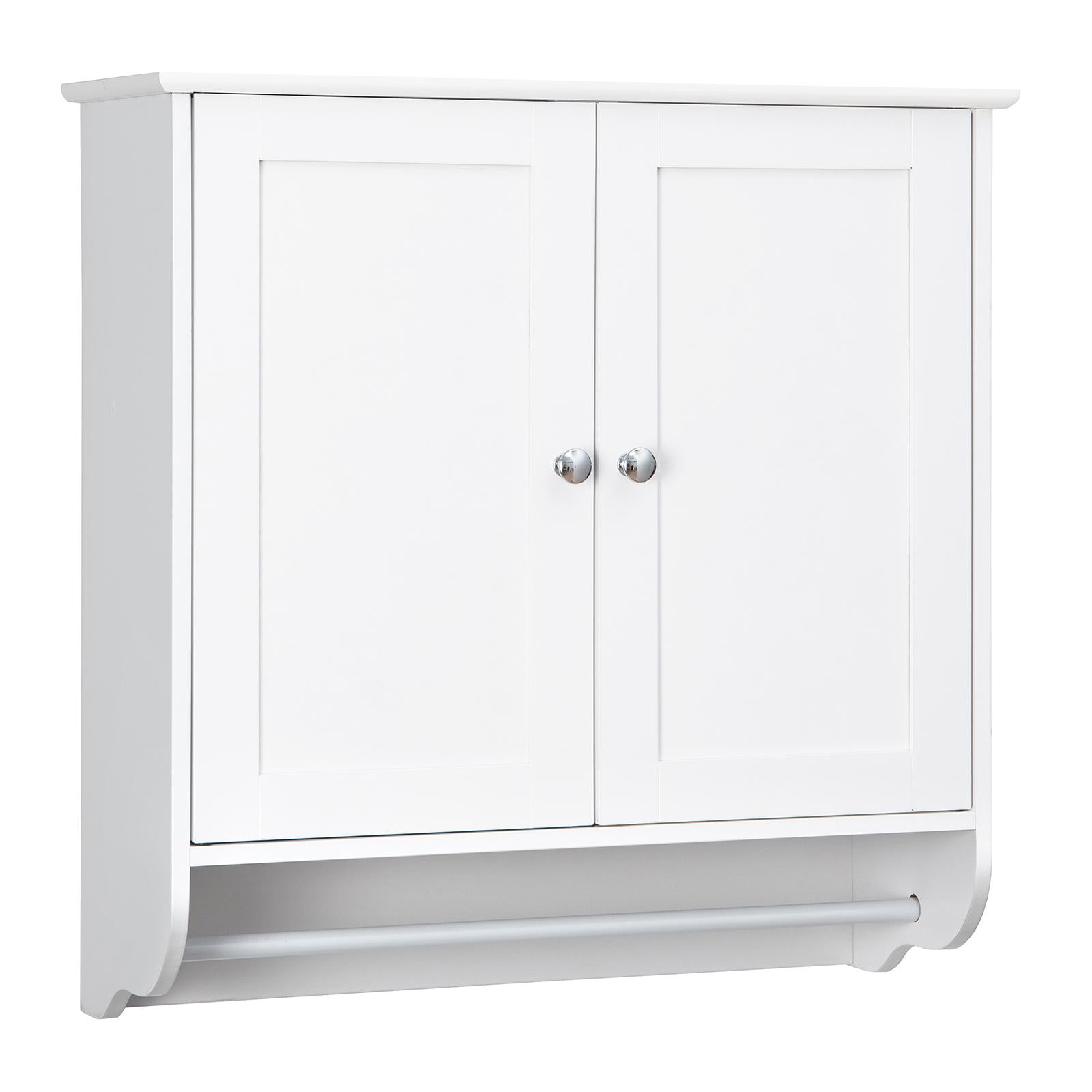 Wall Mounted Bathroom Medicine Cabinet With Towel Bar, White Wall Cabinets White at Gallery Canada