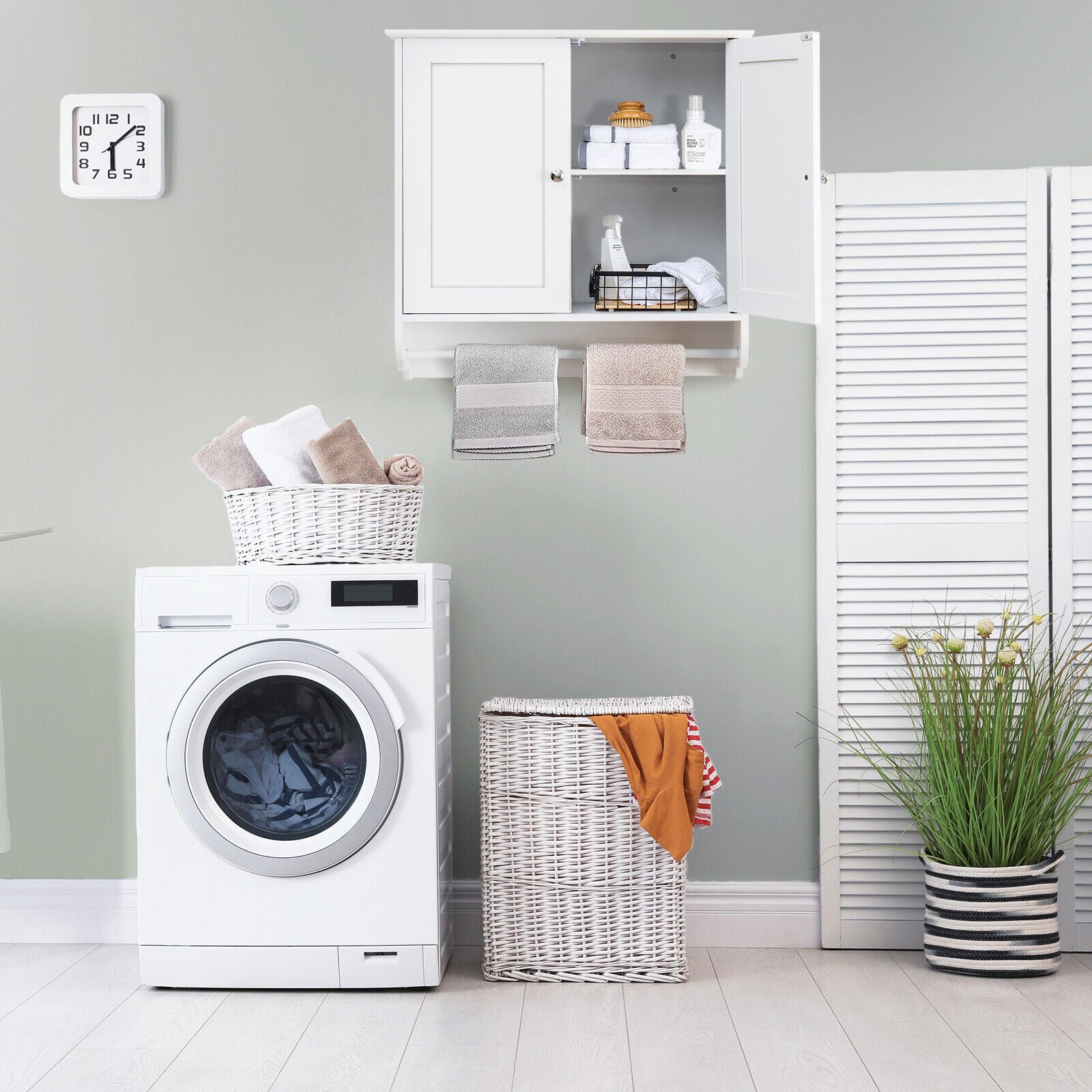 Wall Mounted Bathroom Medicine Cabinet With Towel Bar, White Wall Cabinets at Gallery Canada