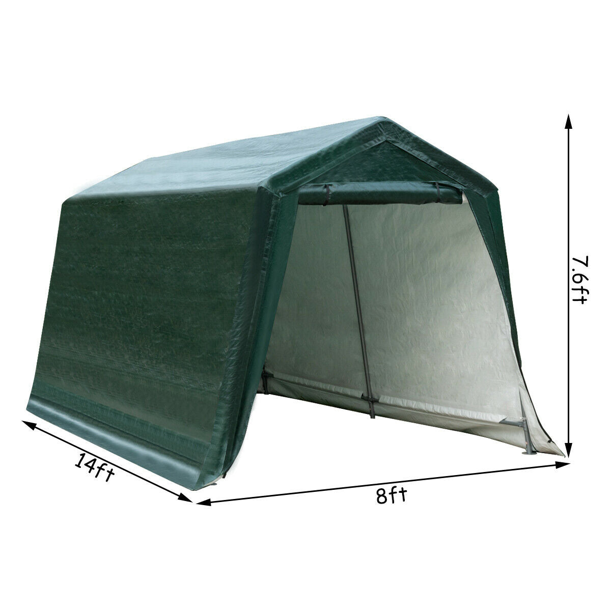 Outdoor Carport Shed, Waterproof Ripstop Cover, 8 x 14 ft, Green Carports at Gallery Canada