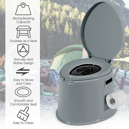 5L Portable Travel Toilet With Paper Holder, Gray Portable Toilets & Showers at Gallery Canada