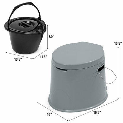 5L Portable Travel Toilet With Paper Holder, Gray Portable Toilets & Showers at Gallery Canada