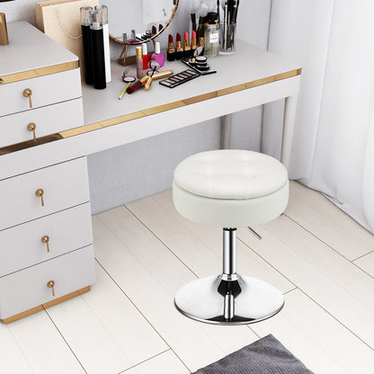 Adjustable 360° Swivel Vanity Stool With Removable Tray, White Ottomans at Gallery Canada