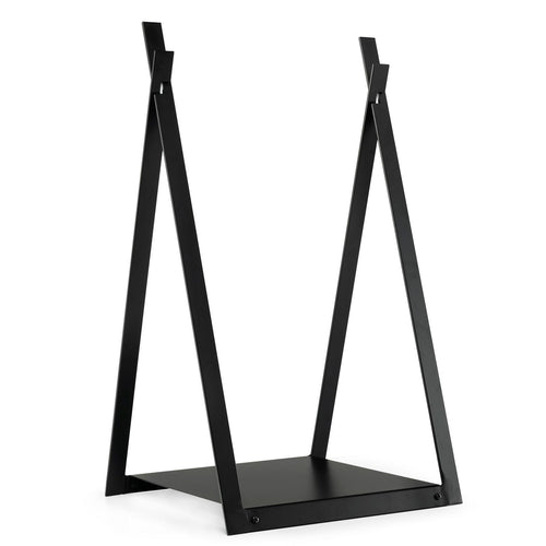 Triangle Firewood Rack With Raised Base, Black