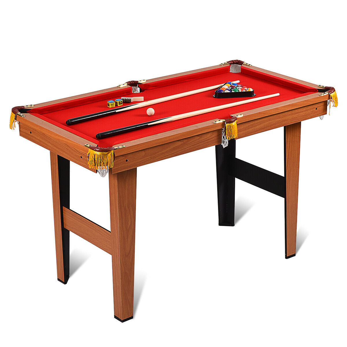 48 Inch Mini Table Top Pool Table, Billiard Set, Red Game Room at Gallery Canada