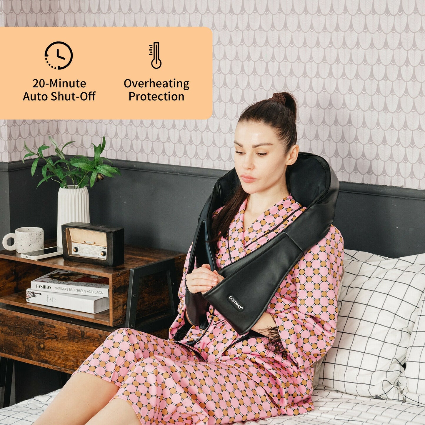 Shiatsu Neck Massager, Heat, Deep Tissue 3D-Kneading, Black Back Massager at Gallery Canada