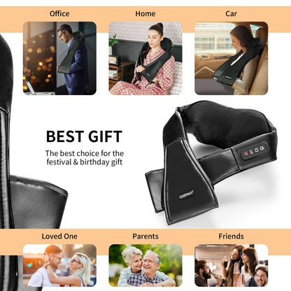 Shiatsu Neck Massager, Heat, Deep Tissue 3D-Kneading, Black Back Massager at Gallery Canada