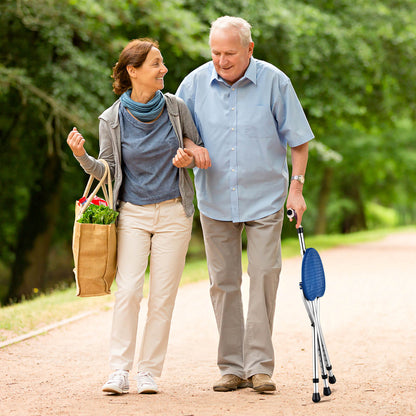 Lightweight Adjustable Folding Cane Seat, Silver Walkers & Rollators at Gallery Canada