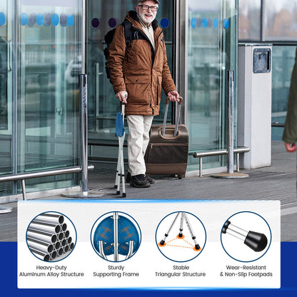 Lightweight Adjustable Folding Cane Seat, Silver Walkers & Rollators at Gallery Canada