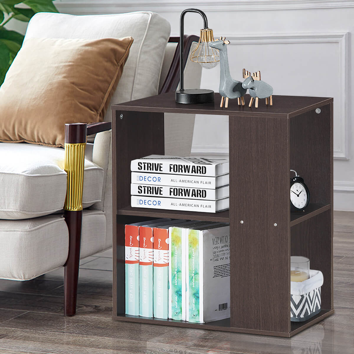 3-Tier Side Table With Storage Shelves, Brown End & Side Tables at Gallery Canada