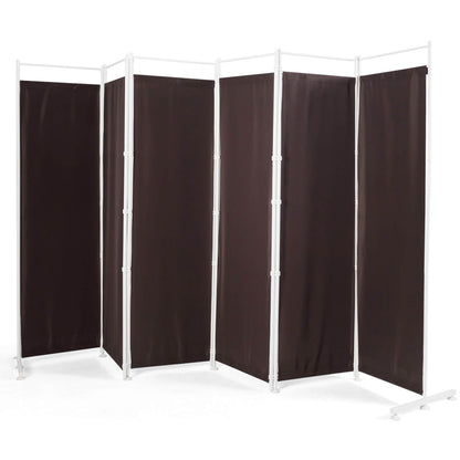 6-Panel Folding Privacy Screen, Brown Room Dividers at Gallery Canada