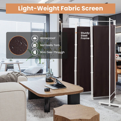 6-Panel Folding Privacy Screen, Brown Room Dividers at Gallery Canada