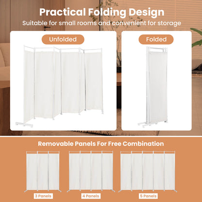 6-Panel Folding Privacy Screen, White Room Dividers at Gallery Canada