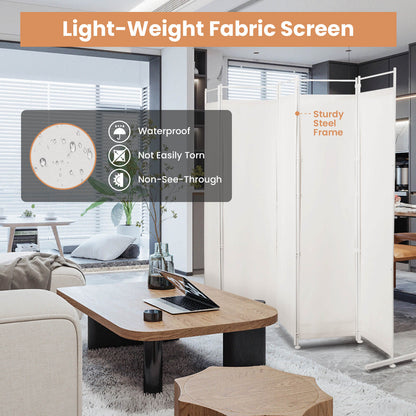 6-Panel Folding Privacy Screen, White Room Dividers at Gallery Canada