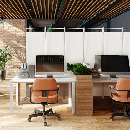 6-Panel Folding Privacy Screen, White Room Dividers at Gallery Canada