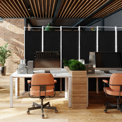 6-Panel Folding Privacy Screen, Black Room Dividers at Gallery Canada