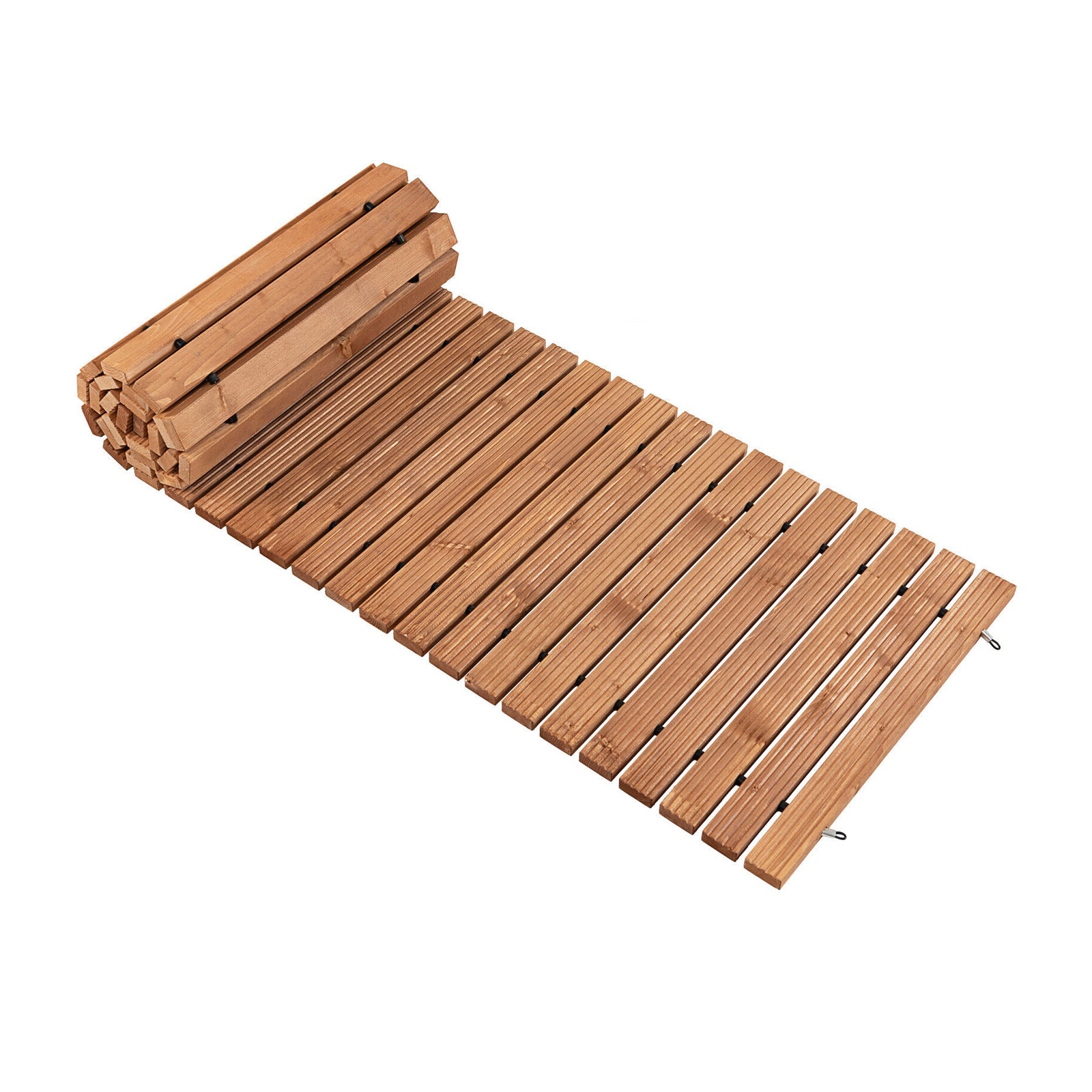 8 Feet Roll-Out Weather-Resistant Patio Hardwood Pathway, 22 Inch, Brown Decorative Fencing & Flooring at Gallery Canada
