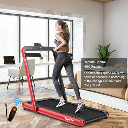 4.75HP 2 In 1 Folding Treadmill, Remote APP Control, Red Treadmills at Gallery Canada