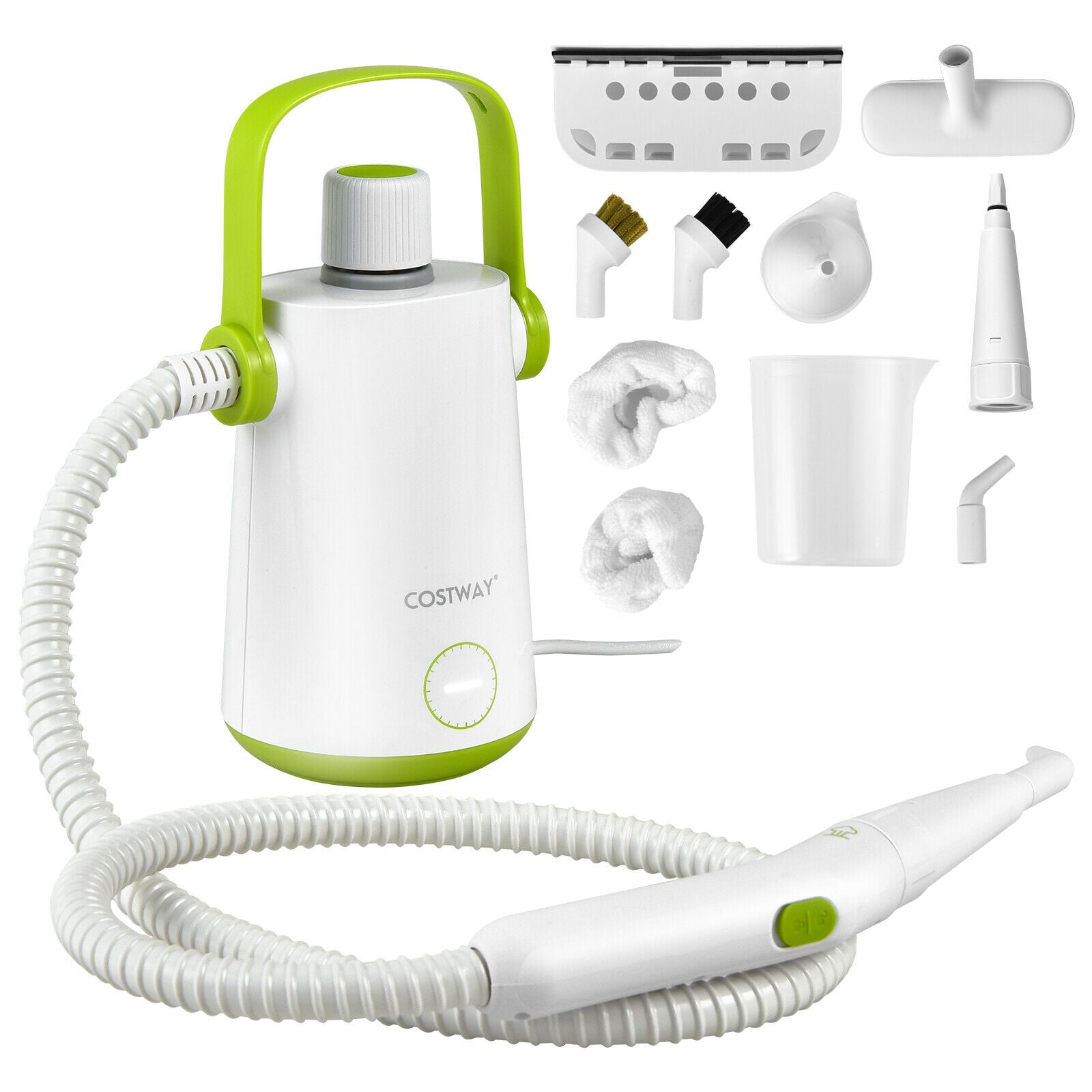 1000W Portable Hand-Held Steam Cleaner, 10 Accessories, Green Vacuums & Cleaners at Gallery Canada