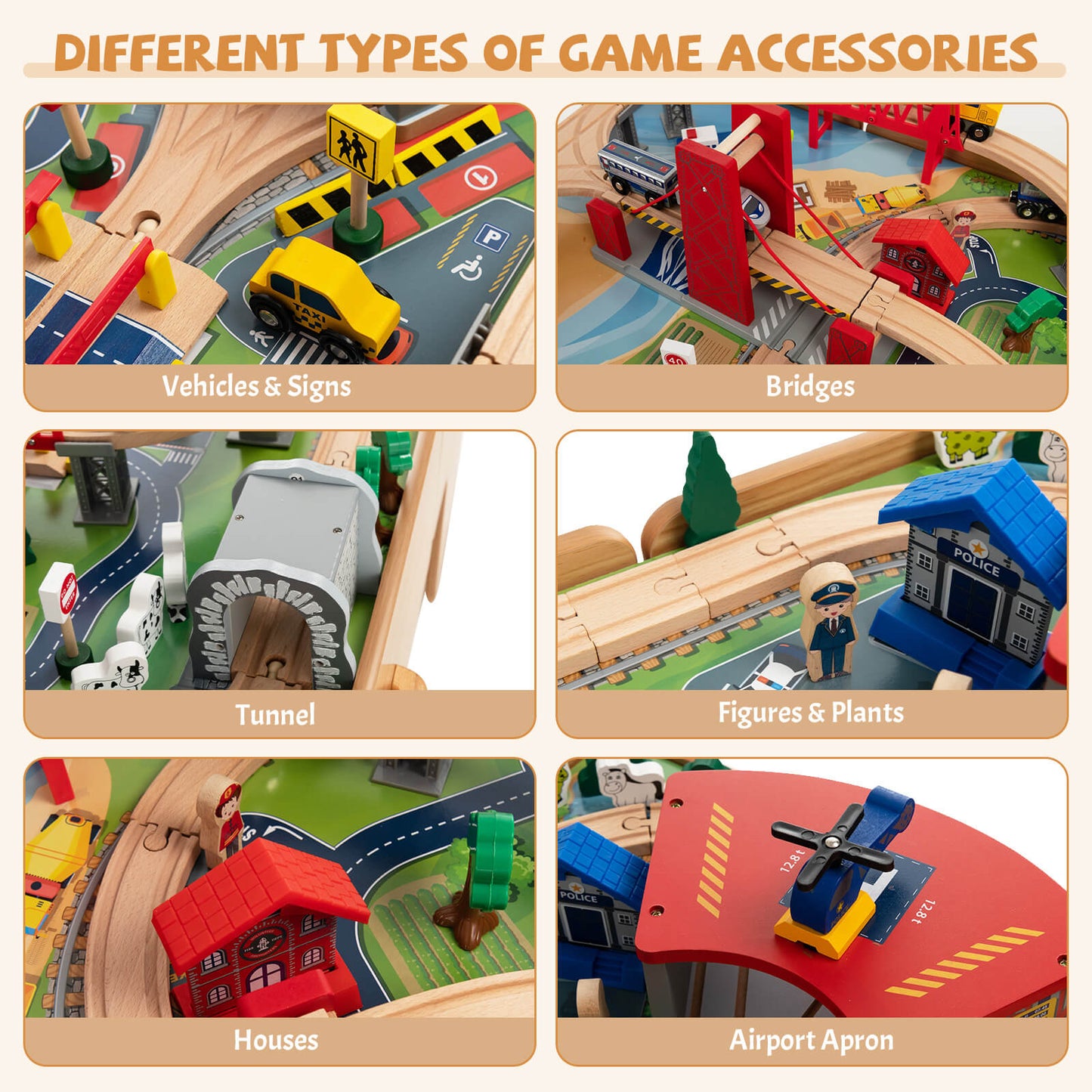 100-Piece Wooden Train Set Table With Storage Drawer, Natural Learning Toys at Gallery Canada