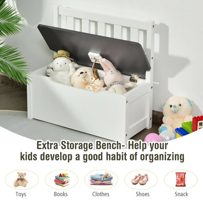 Kids Wooden Activity Table And Chairs Set, 4 Pieces, Gray Kids Table & Chair Sets at Gallery Canada