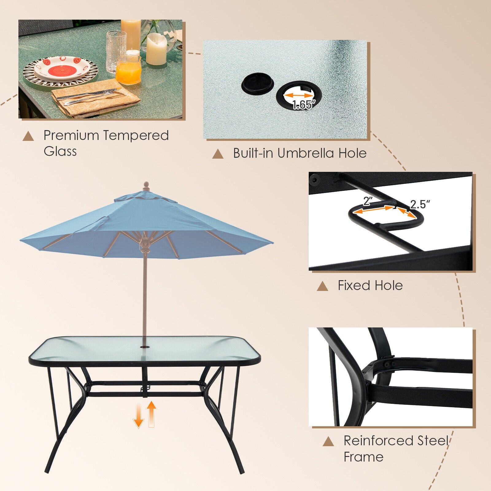7-Piece Patio Dining Set, 6 Stackable Chairs, Brown Patio Dining Sets at Gallery Canada