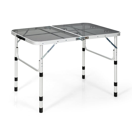 Folding Grill Table, Lightweight Aluminum, Silver Camping Furniture Silver at Gallery Canada