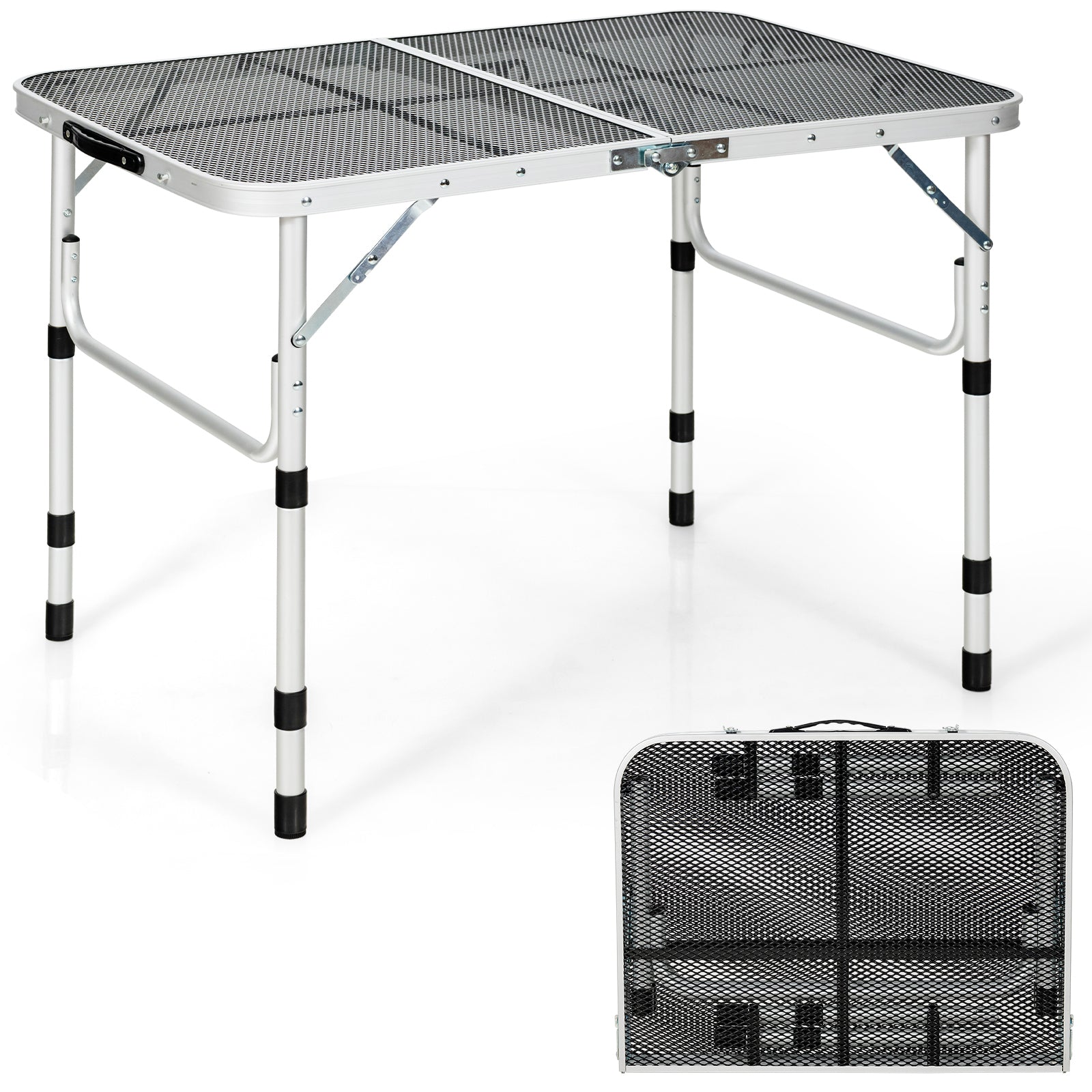 Folding Grill Table, Lightweight Aluminum, Silver Camping Furniture at Gallery Canada