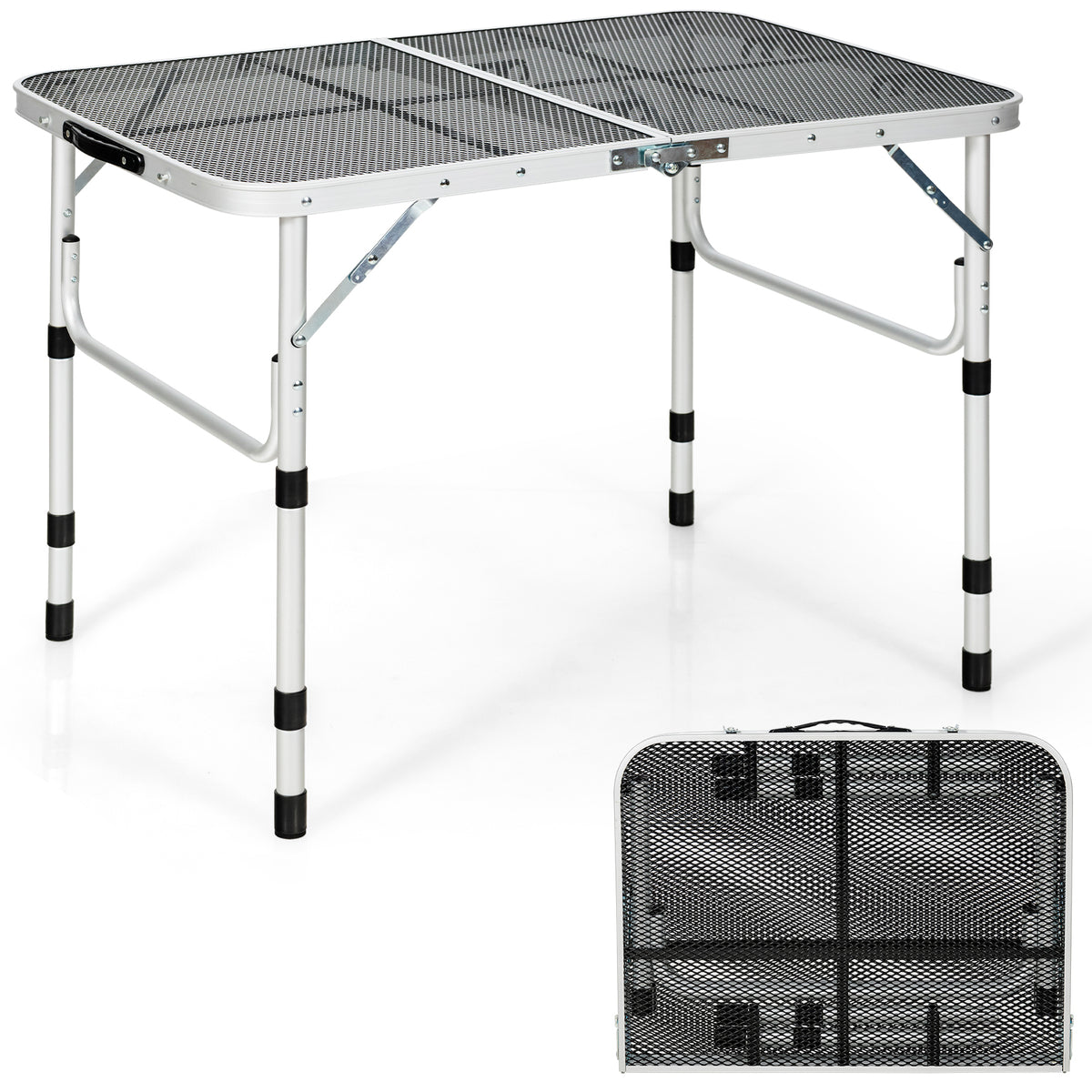 Folding Grill Table, Lightweight Aluminum, Silver Camping Furniture at Gallery Canada
