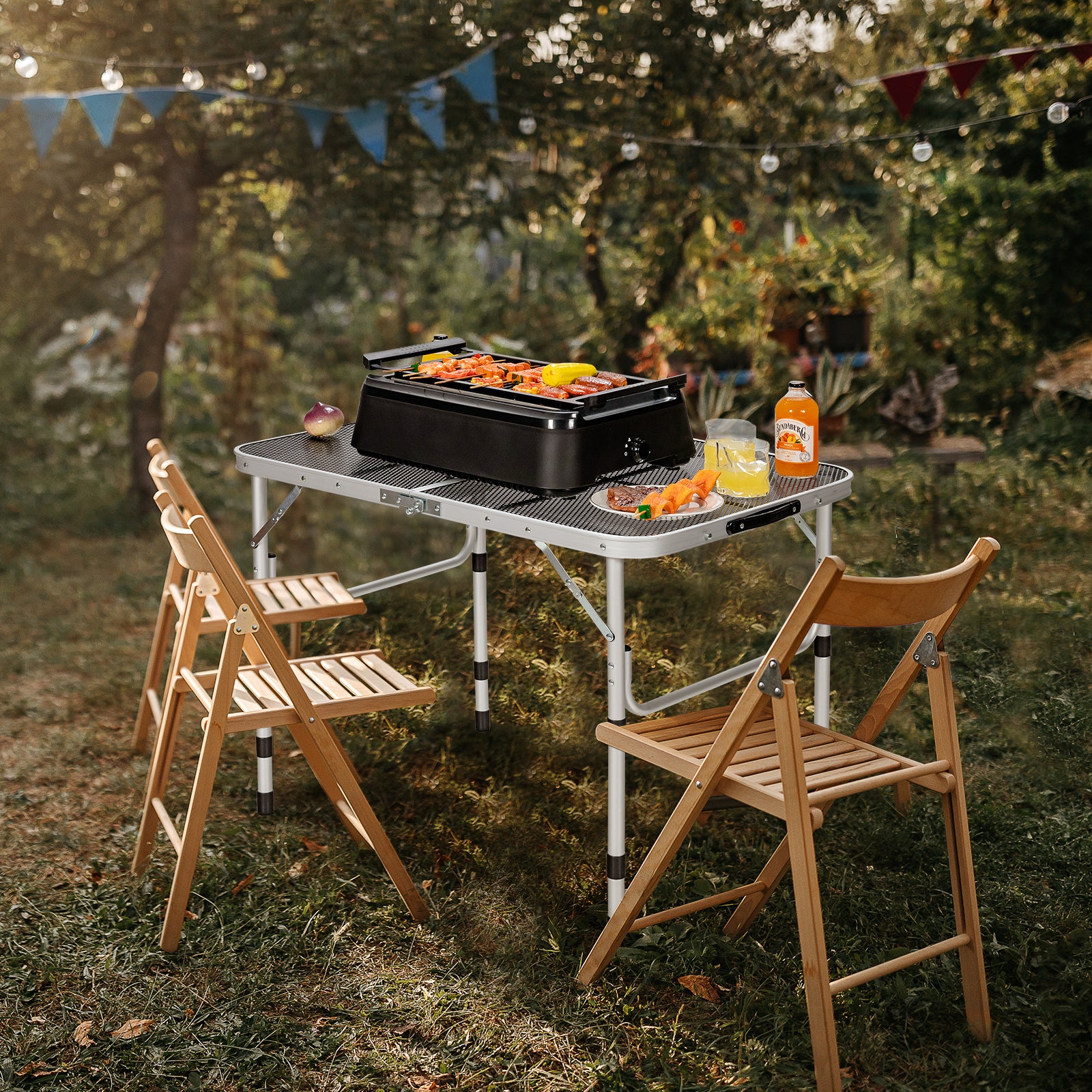 Folding Grill Table, Lightweight Aluminum, Silver Camping Furniture at Gallery Canada