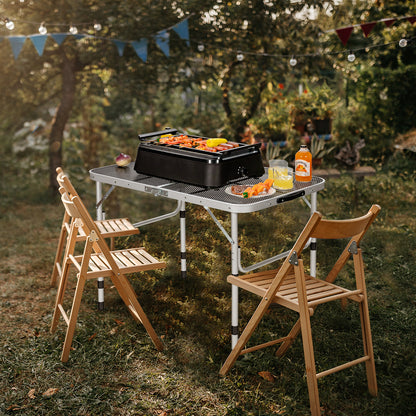 Folding Grill Table, Lightweight Aluminum, Silver Camping Furniture at Gallery Canada