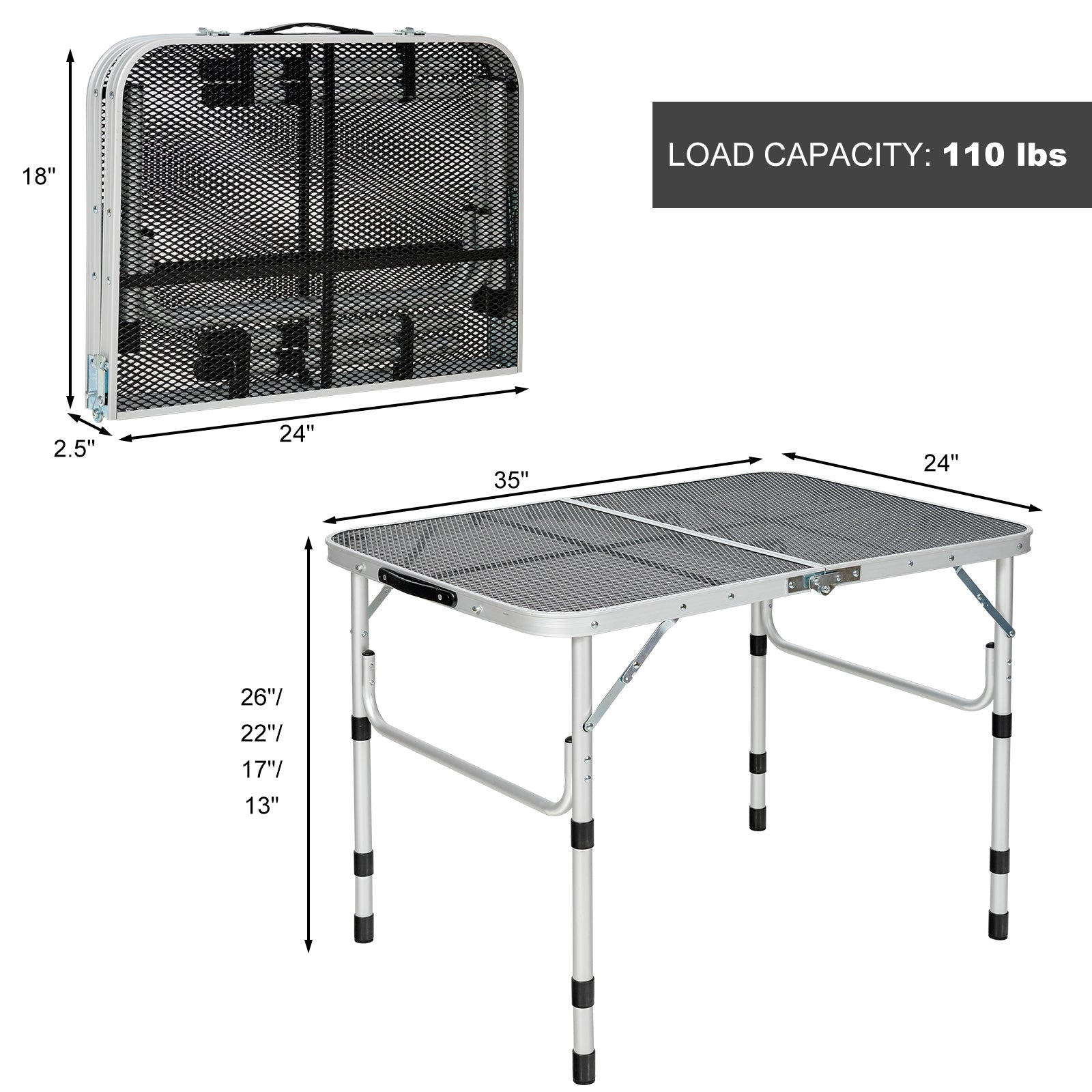 Folding Grill Table, Lightweight Aluminum, Silver Camping Furniture at Gallery Canada