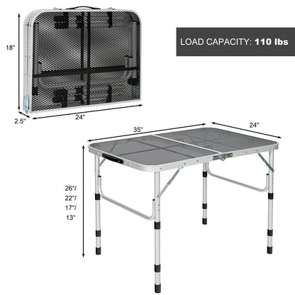 Folding Grill Table, Lightweight Aluminum, Silver Camping Furniture at Gallery Canada