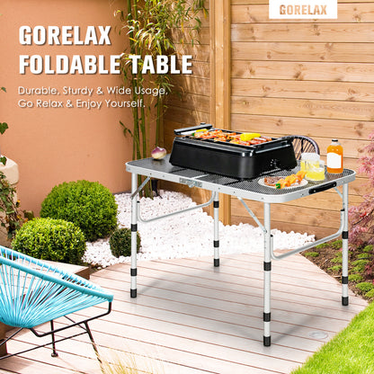 Folding Grill Table, Lightweight Aluminum, Silver Camping Furniture at Gallery Canada